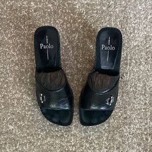 Black sandals ~2.5 inch heel. Size 7.5